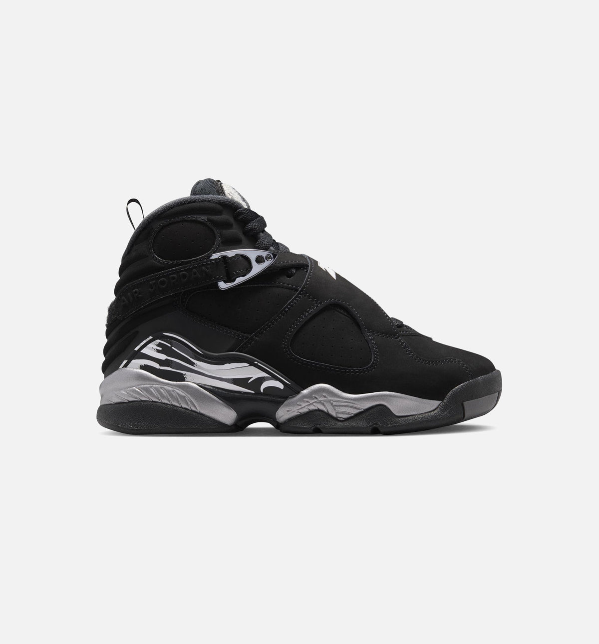 Air Jordan 8 Retro Chrome | Grade School Lifestyle Shoe | Black/White/Light Graphite