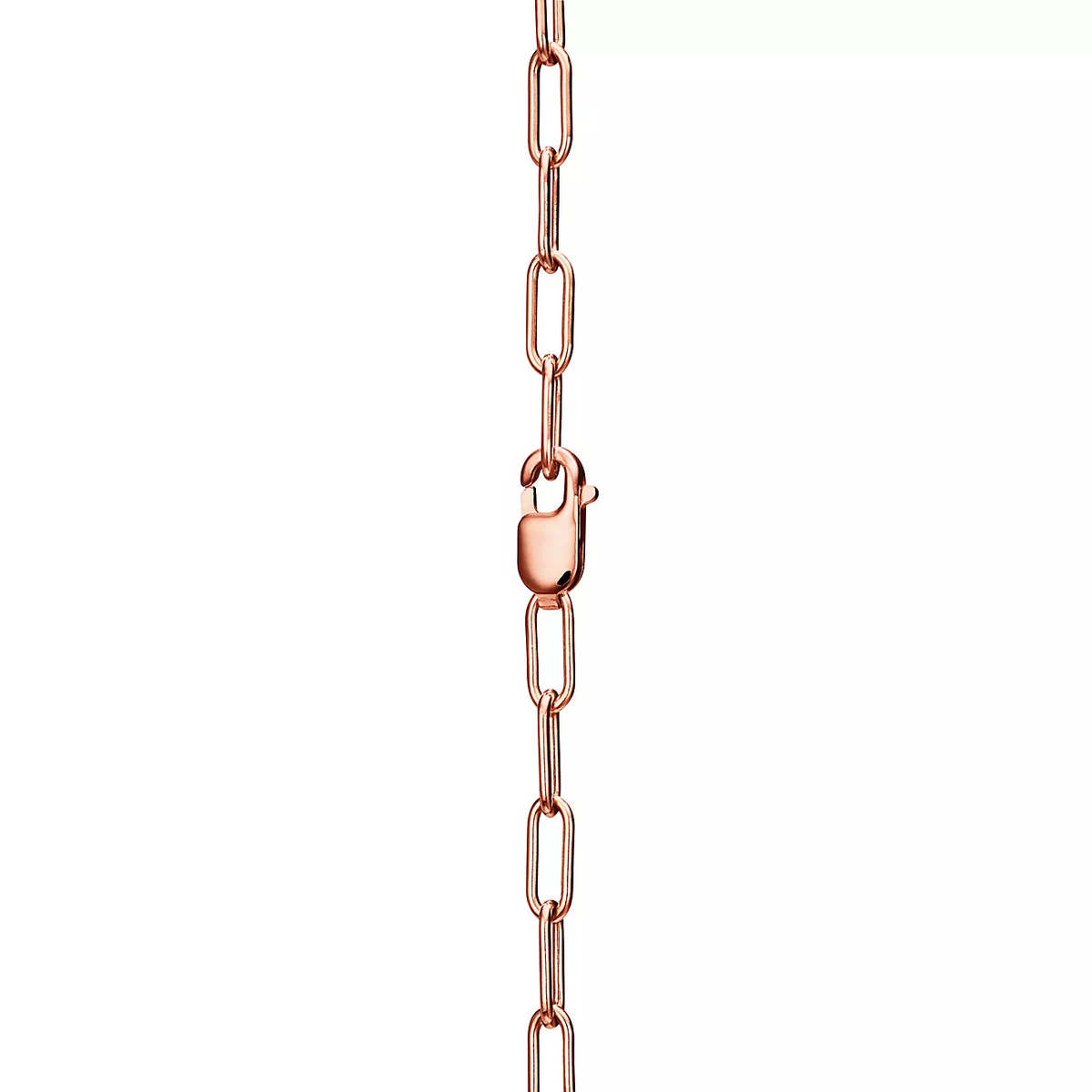 TIFFANY LOCK NECKLACE MEDIUM PENDANT PINK GOLD PAVED DIAMONDS