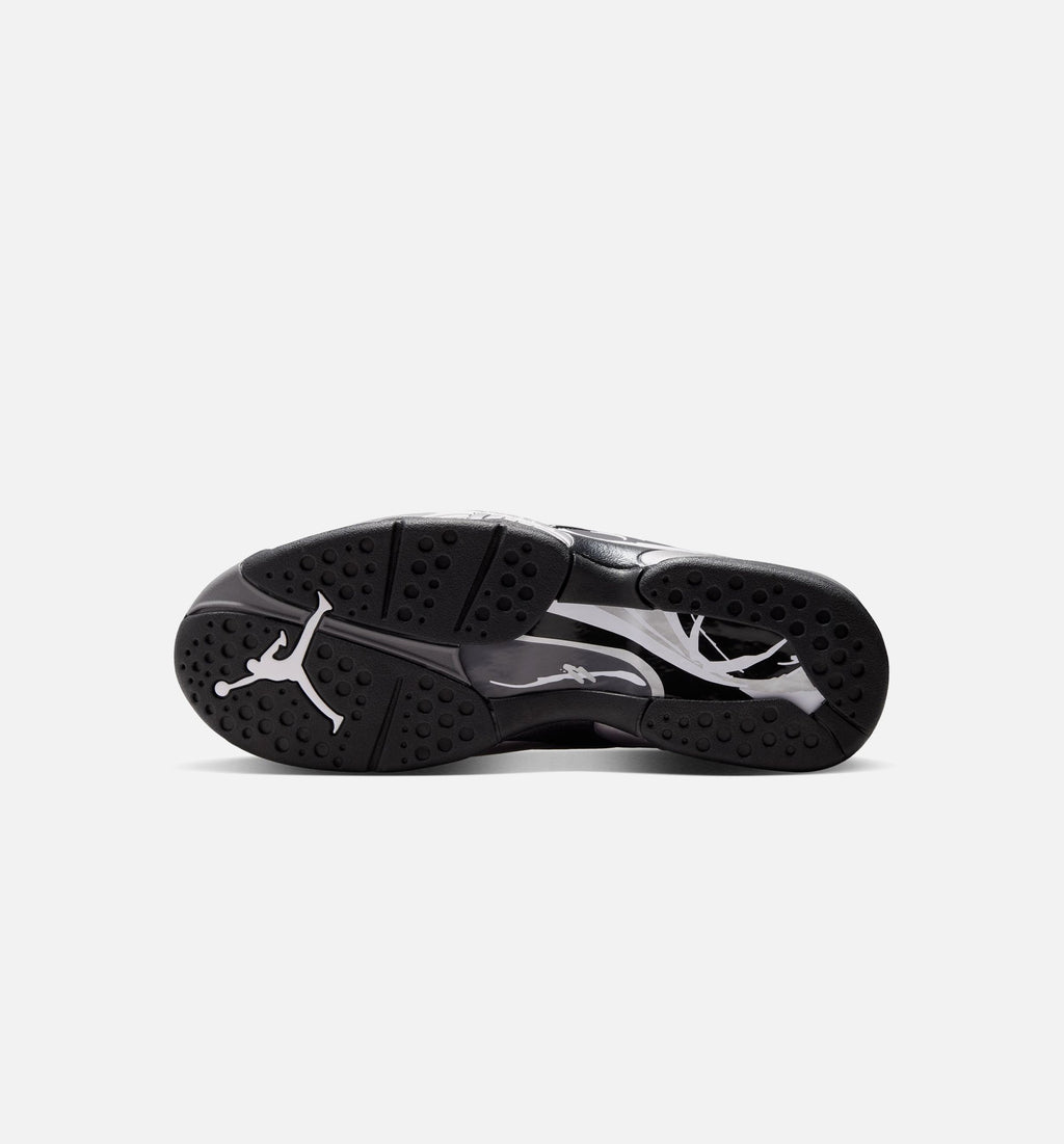 Air Jordan 8 Retro Chrome Black and Light Graphite Men's Sneakers - Black/White/Light Graphite