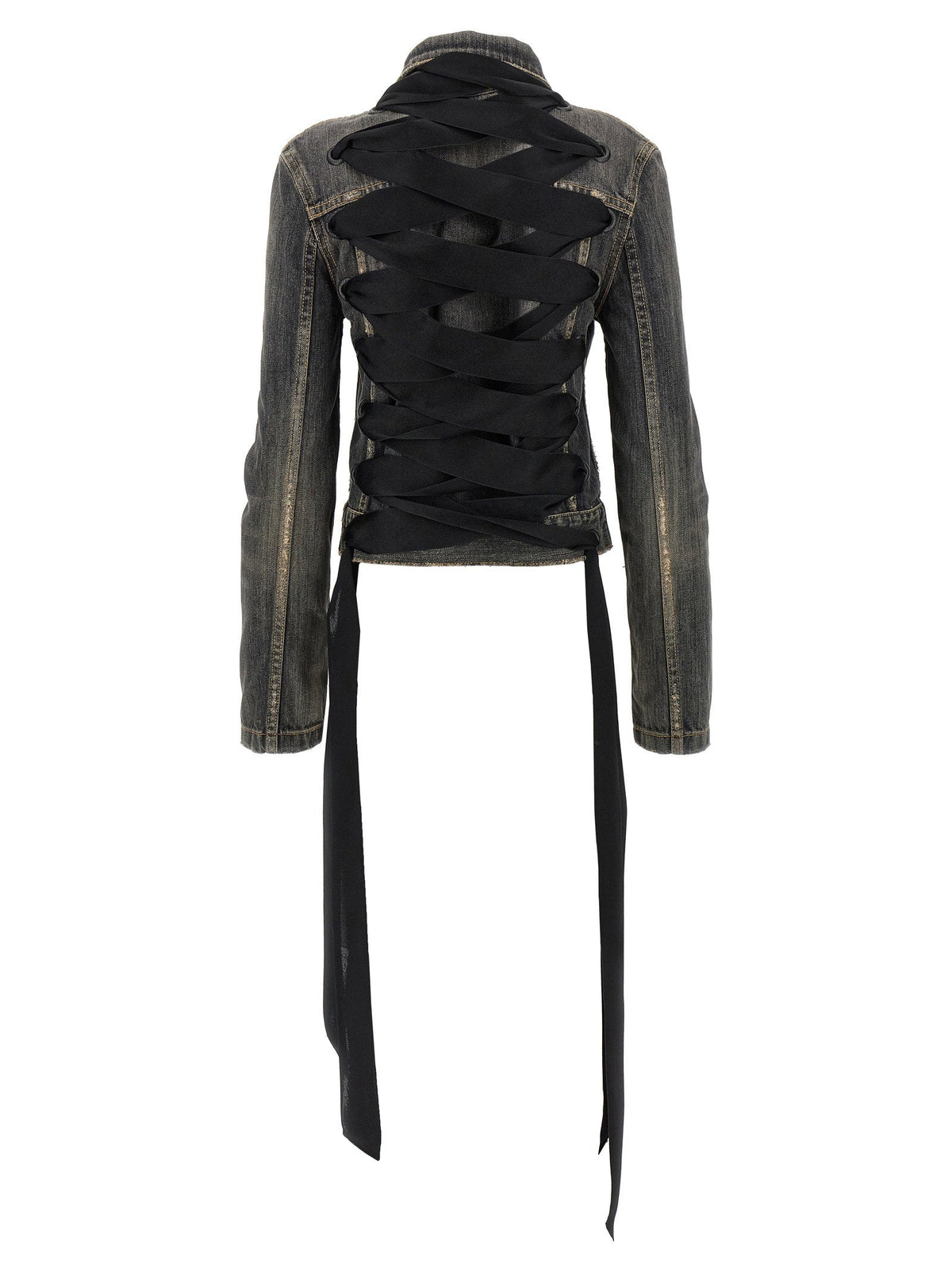 Balenciaga Women's Lace Up Denim Jacket