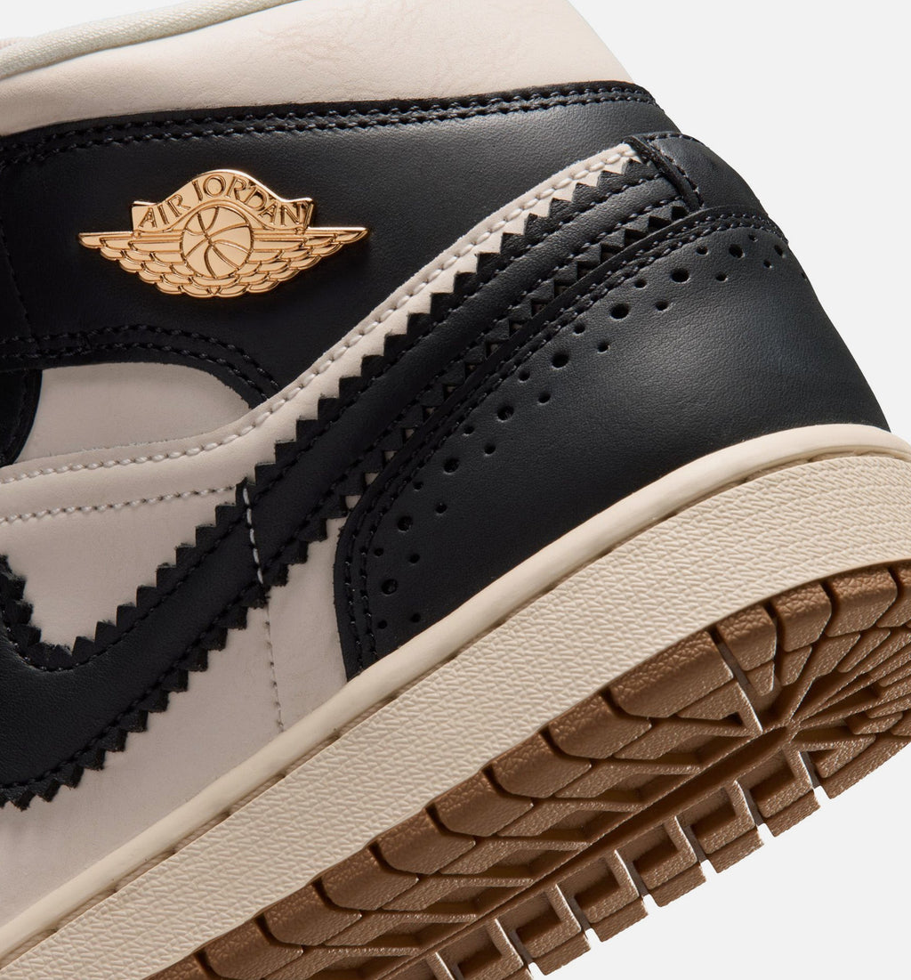 Air Jordan 1 Mid SE Women's Sneakers - Black / Chalk Grey / Pearl White