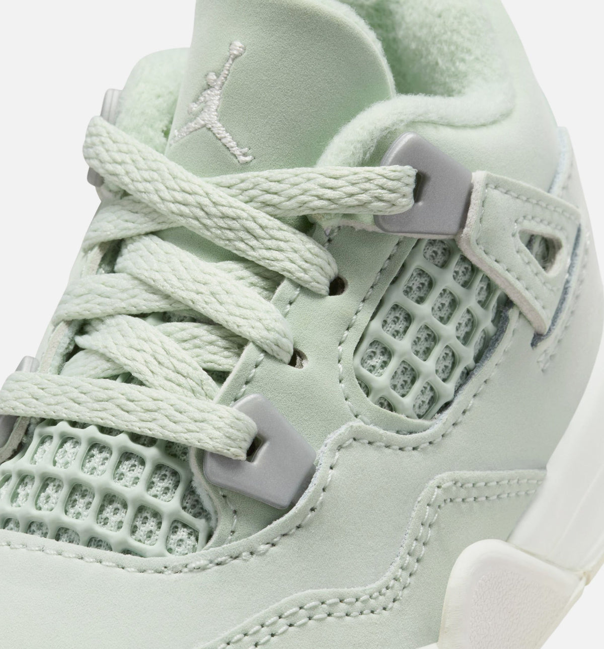 Air Jordan 4 Retro Abundance Infant/Toddler Lifestyle Shoes - Seafoam/Sail/Metallic Silver