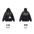 ERD “Madame Staline” Graphic Zip-Up Hoodie — Black