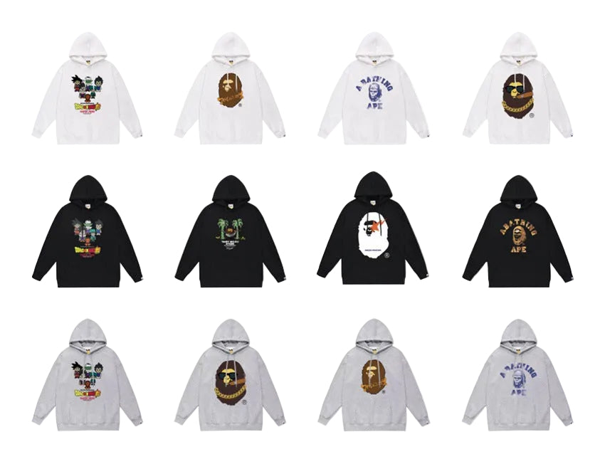 Bape Desert Camo Multi‑Print Ape Head Oversized Hoodie Streetwear