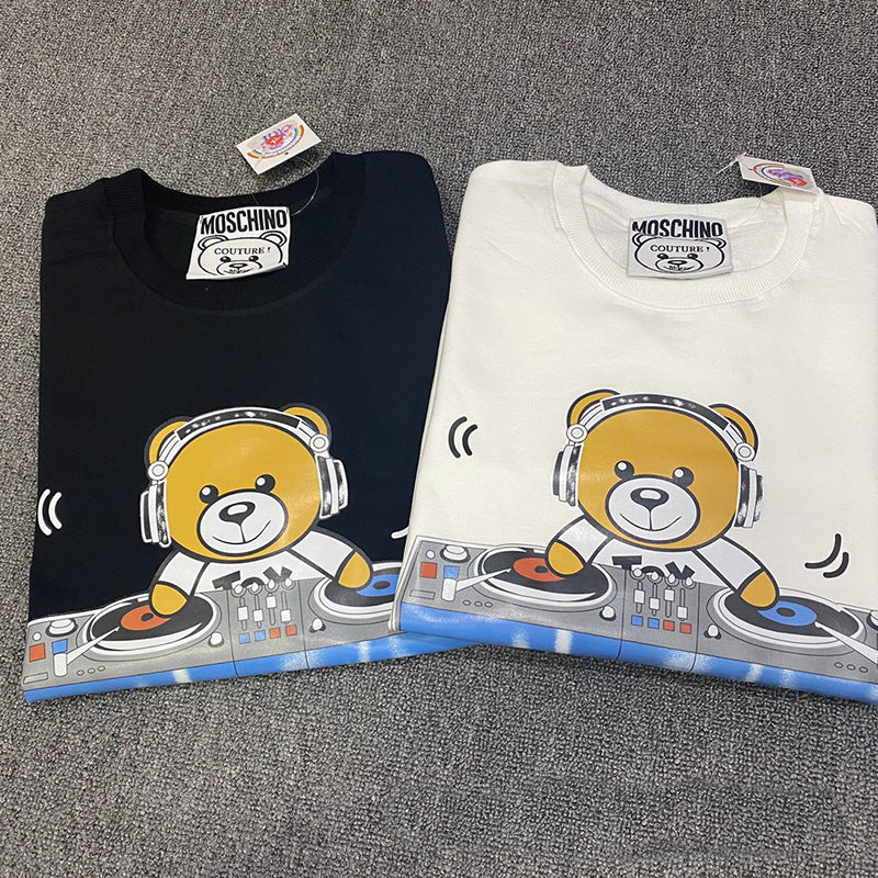 Moschino T-shirt Bear Pattern T-shirt Short Sleeve Couple Style
