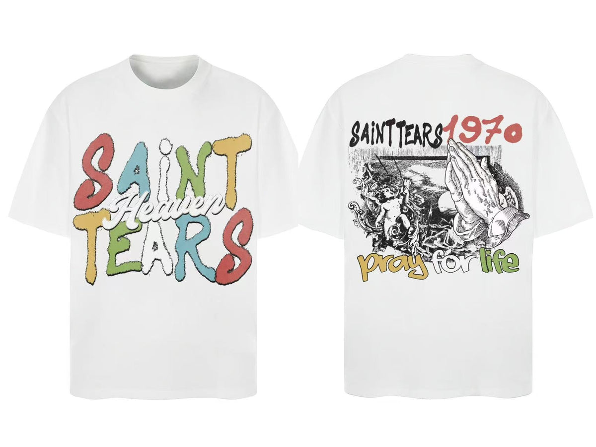 Saint Michael Vintage Multi‑Graphic Oversized Tee Streetwear Unisex