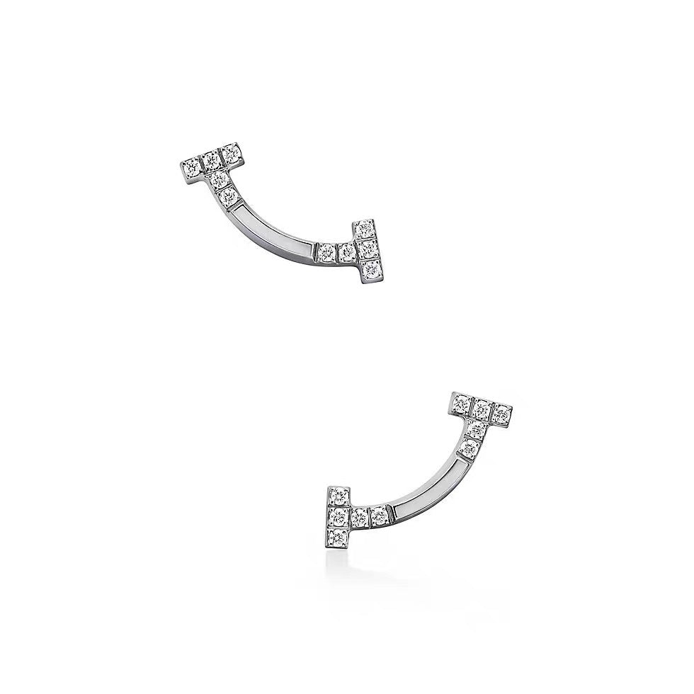 Tiffany Style Smile Cubic Zirconia Earrings