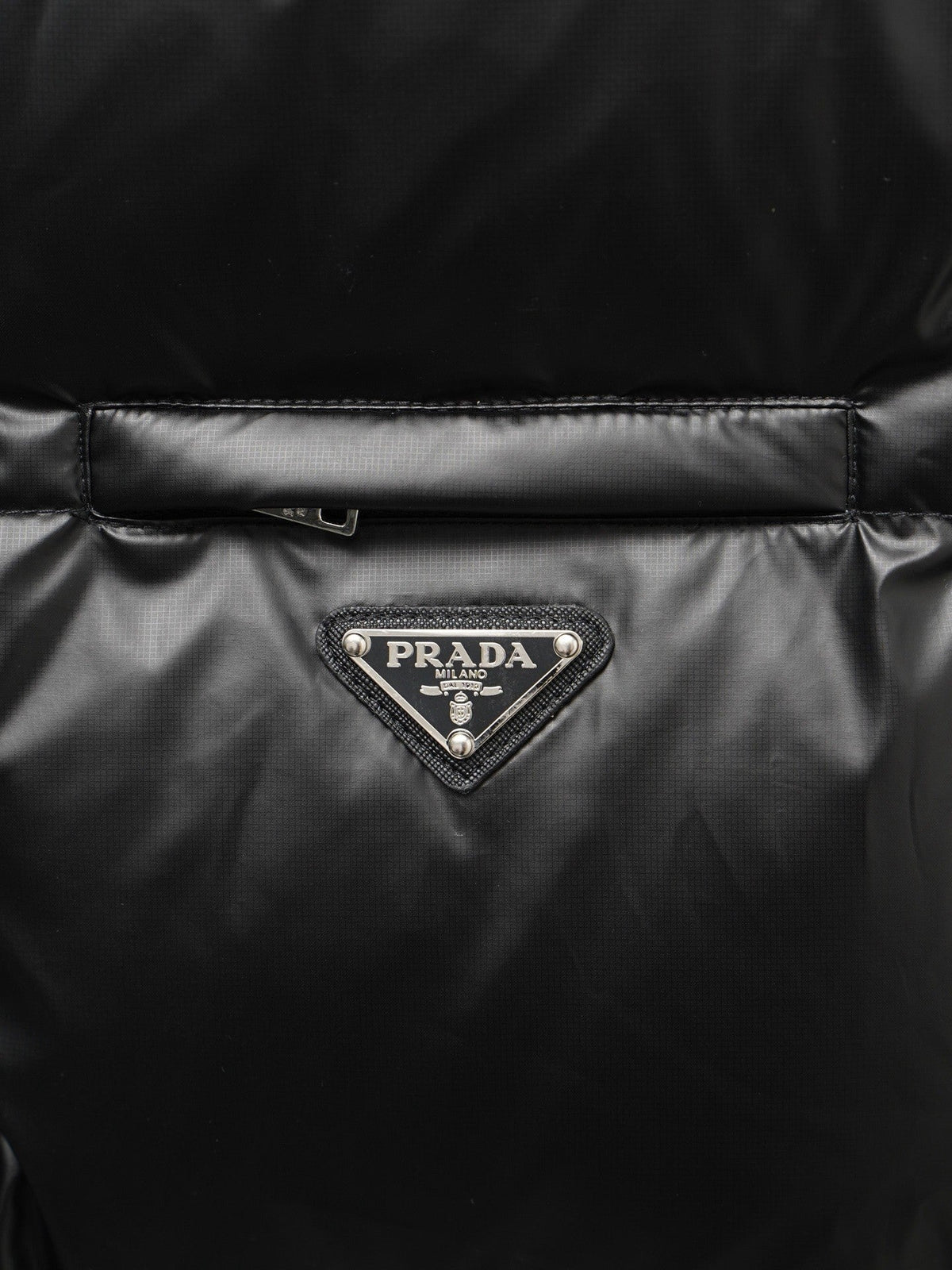 Prada Black Quilted Puffer Vest with Stand Collar