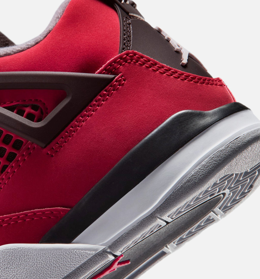Air Jordan 4 Retro Toro Bravo Preschool Lifestyle Shoes - Fire Red/White/Black/Cement Grey