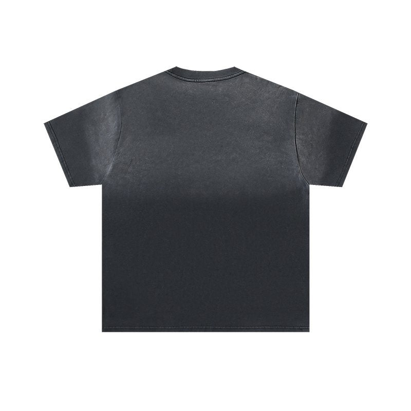 VALE USA Washed Black Boxing Graphic T-Shirt