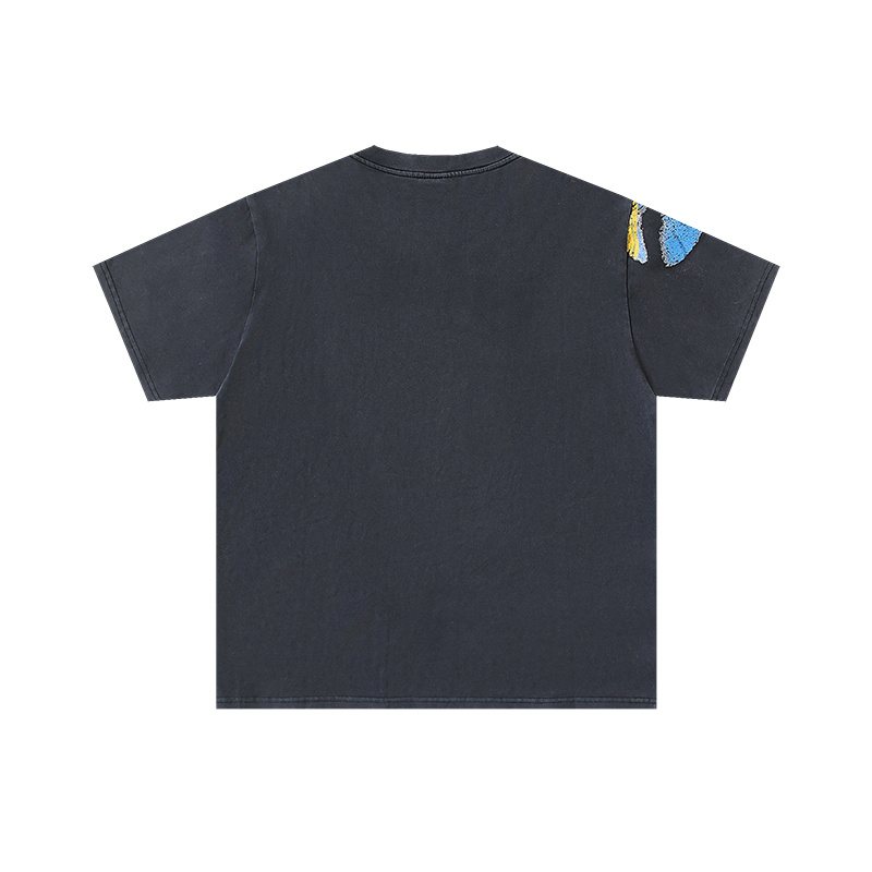 VALE USA Washed Black Graphic T-Shirt