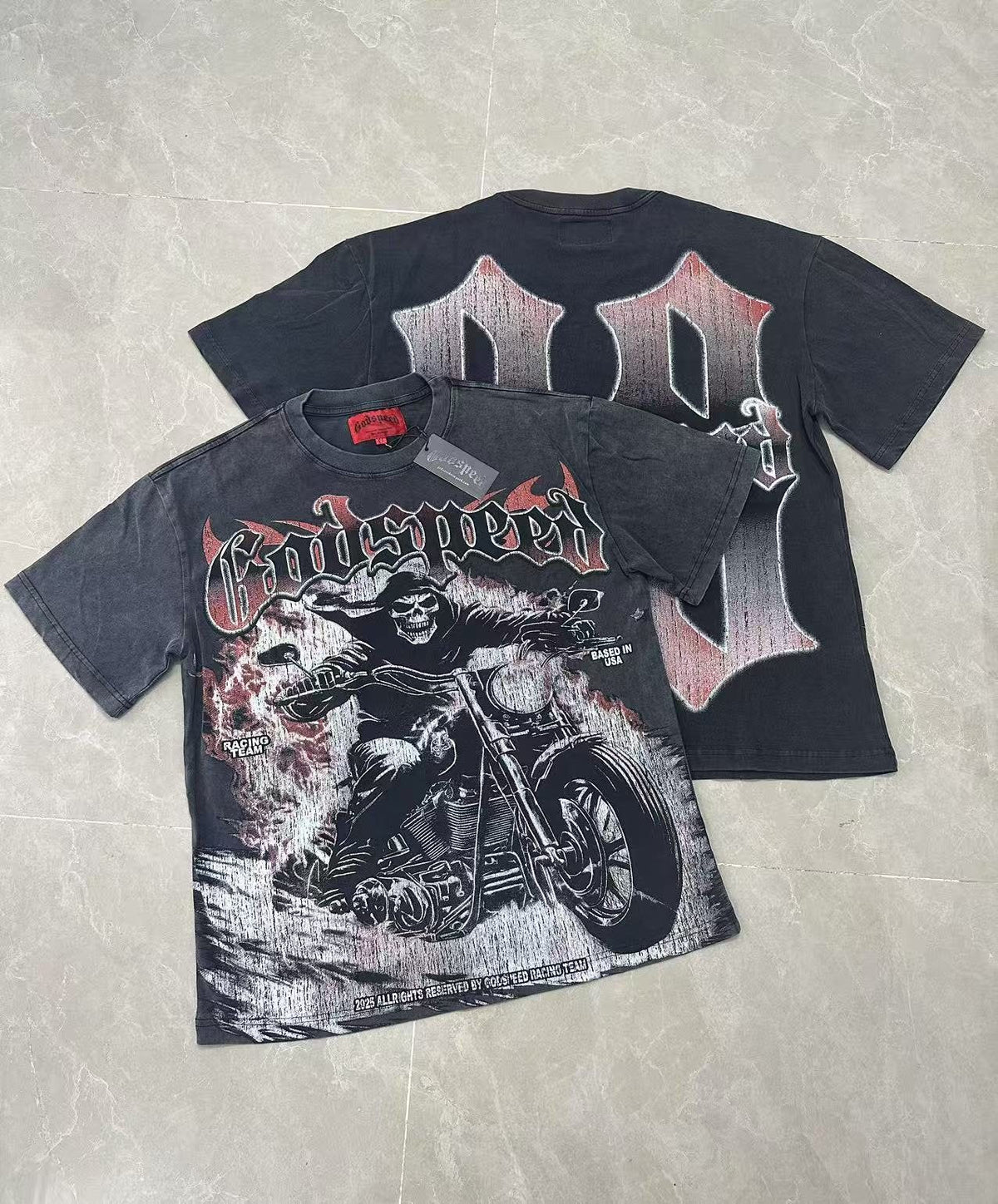 Godspeed Racing Team Washed Black Graphic T-Shirt