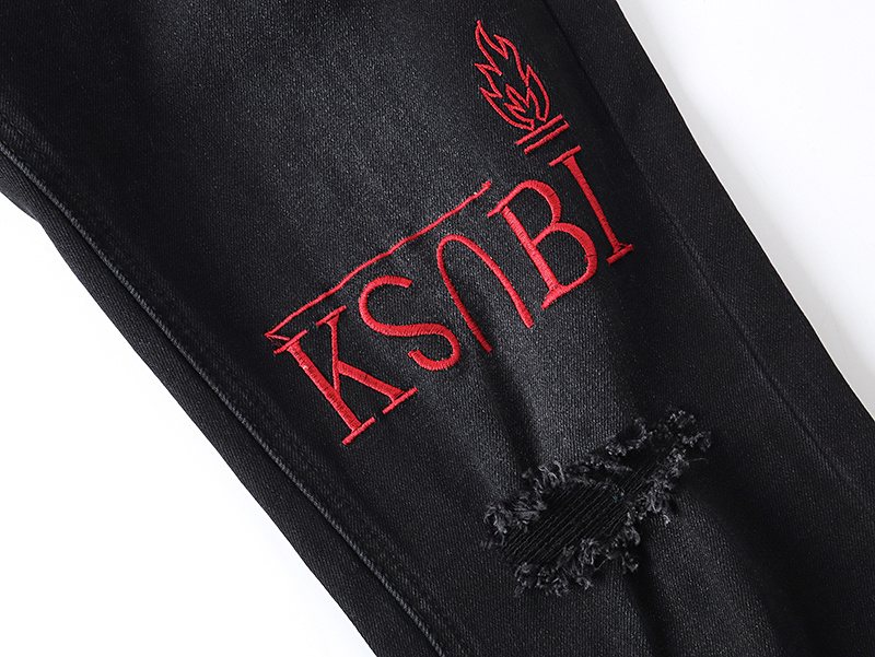 Ksubi Black Distressed Slim Tapered Jeans