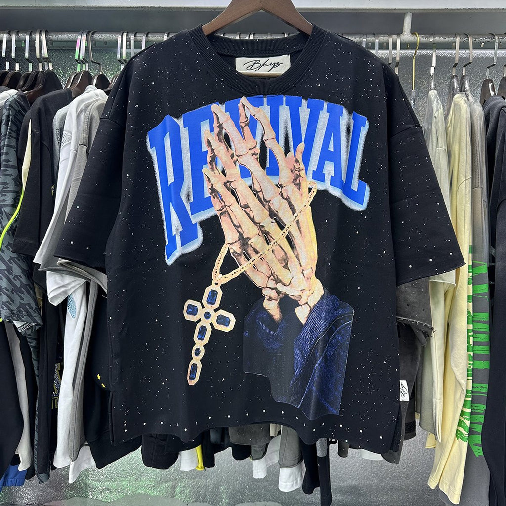 BKYS Revival Rhinestone Graphic Cropped T-Shirt