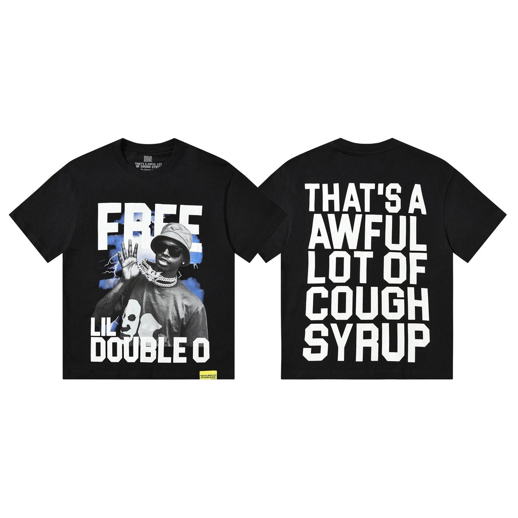 THAT'S A AWFUL LOT OF COUGH SYRUP White & Blue Graphic T-Shirt