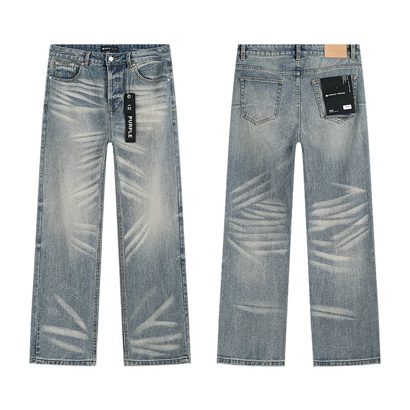 Purple Brand Light Blue Wash Straight-Leg Jeans