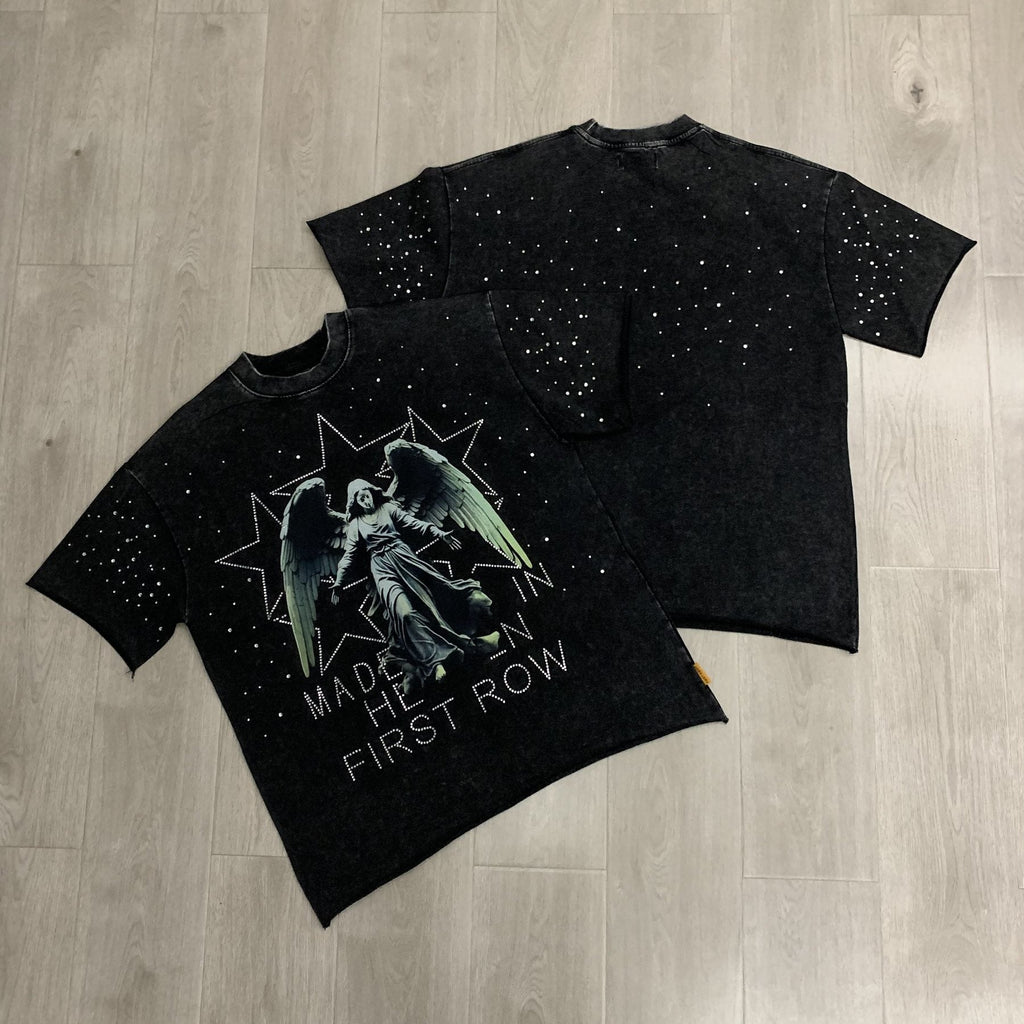 FIRST ROW Made in Heaven Angel Graphic Cropped T-Shirt