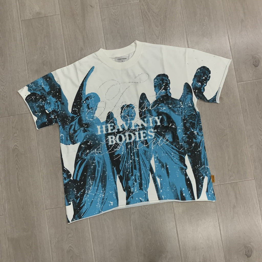 FIRST ROW Statues Rhinestone Graphic T-Shirt