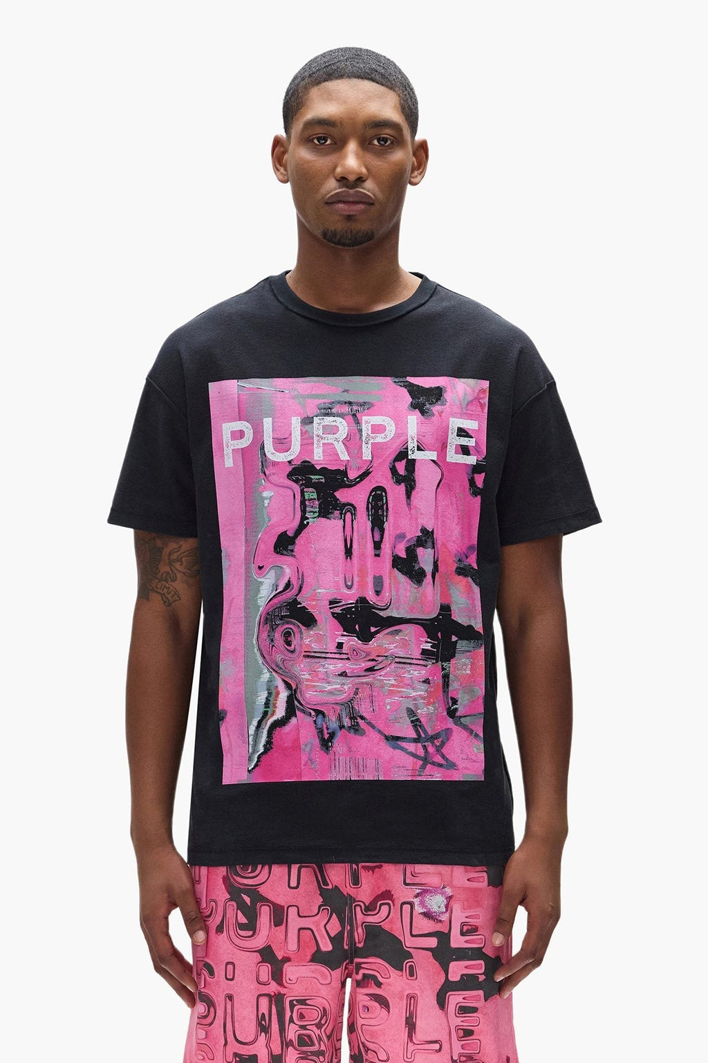 Purple Brand Displaced Graphic T-Shirt