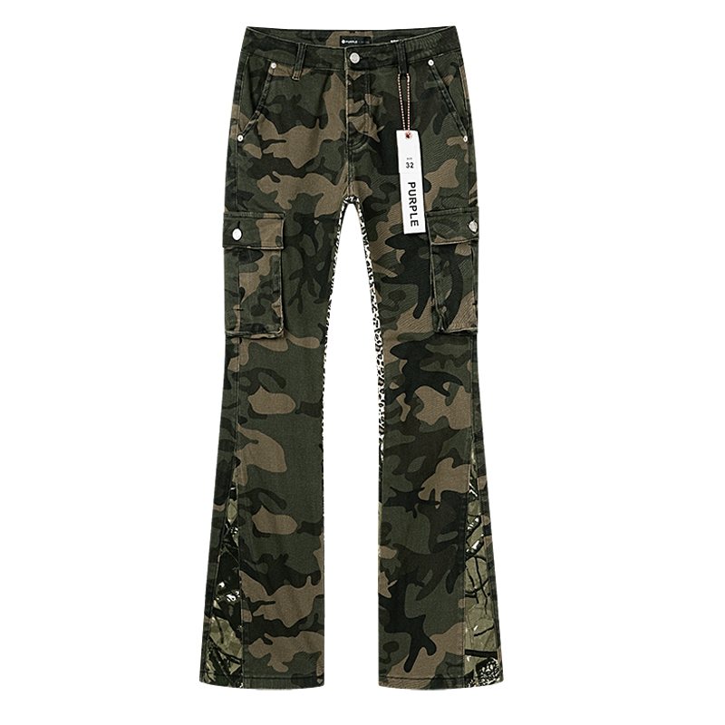 Purple Brand Green Camo Cargo Pants