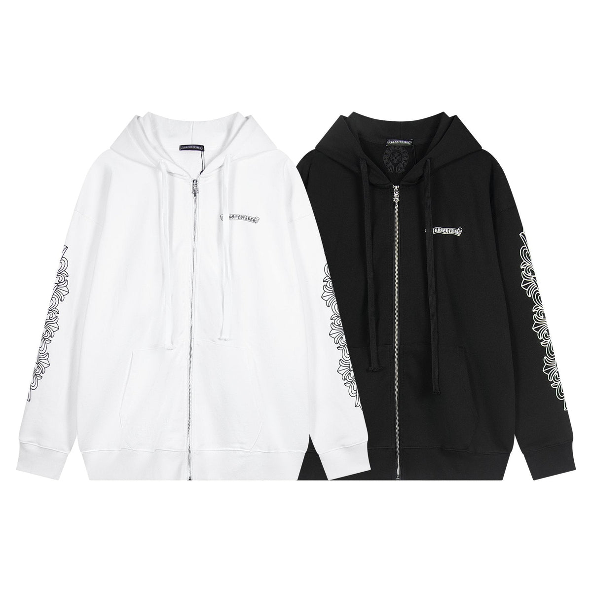 Chrome Hearts Horseshoe Cross Graphic Zip Hoodie