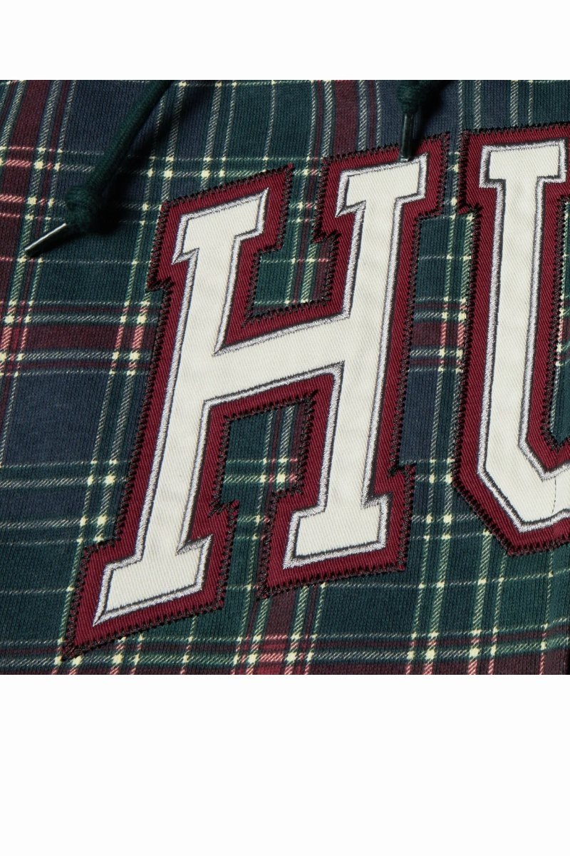 HUF SWEAT PATCH ARCH PLAID ZIP HOODED Forest