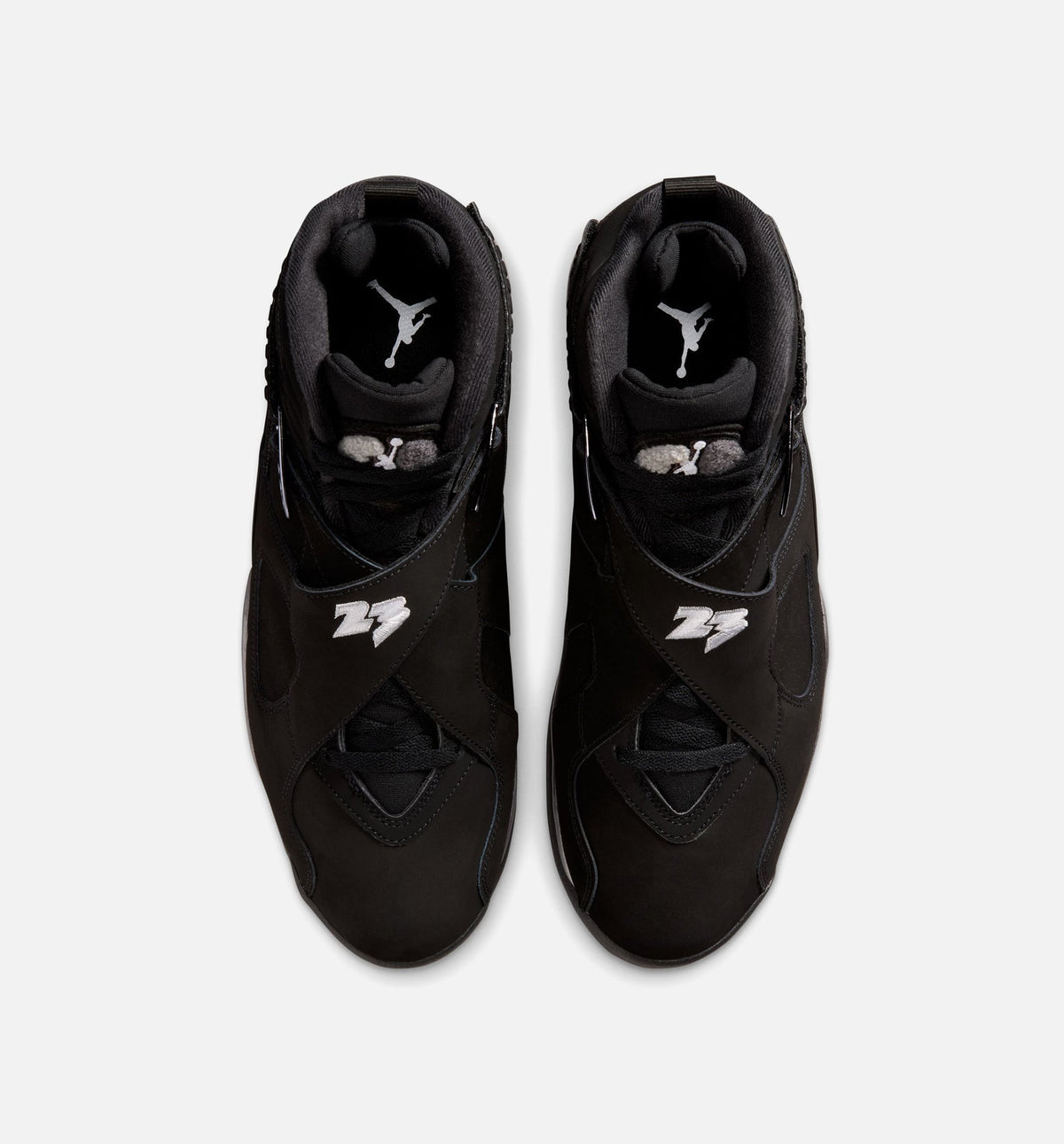 Air Jordan 8 Retro Chrome Black And Light Graphite Men's Lifestyle Shoes - Black / White / Light Graphite
