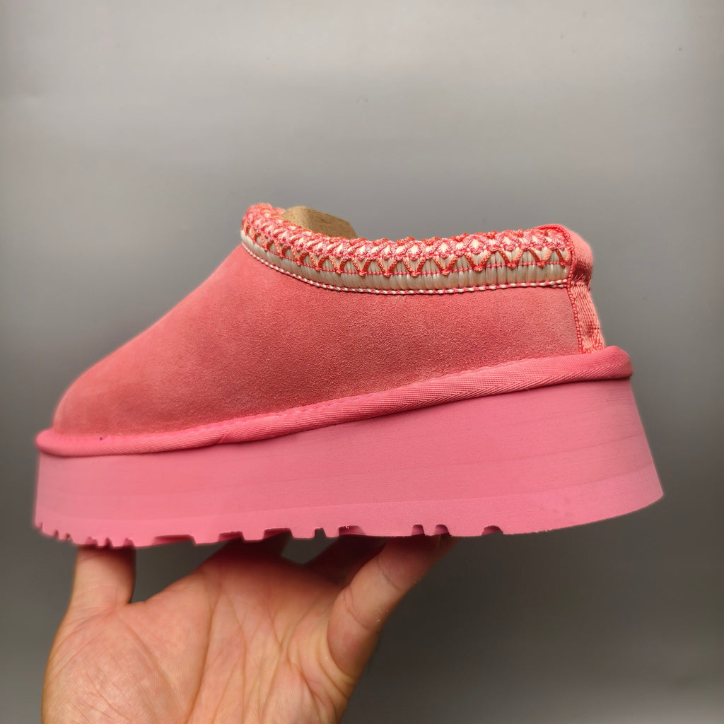 Rose Red Ethnic Style Chunky Sole Casual Sneakers — New Arrival | In Stock