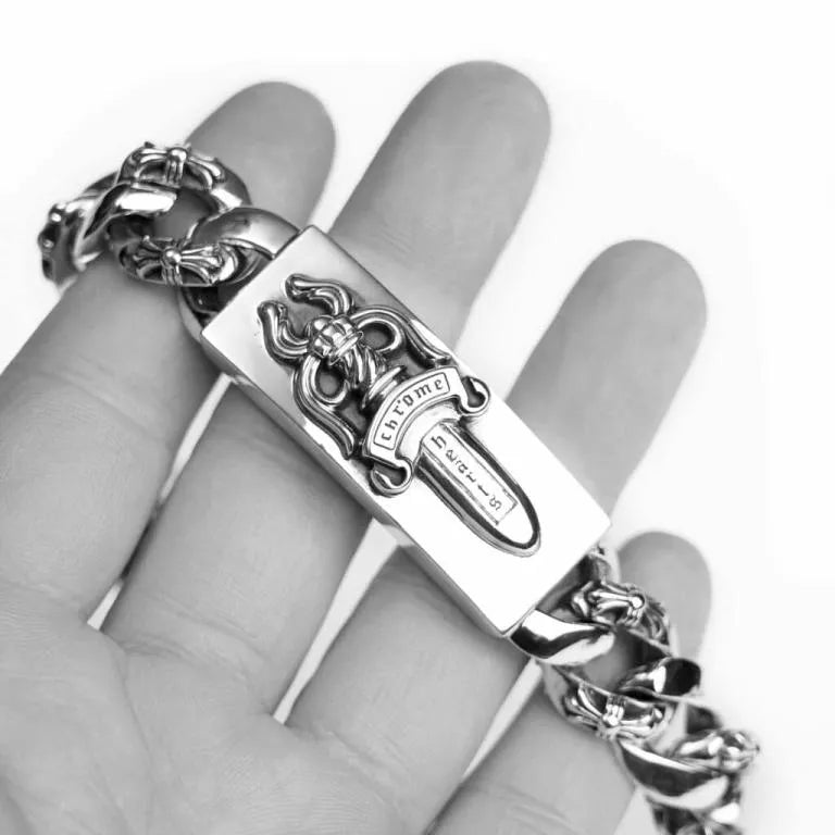 Chrome Hearts DAGGER ID FANCY LINK CLIP BRACELET 6