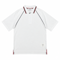 Striped Raglan Sleeve Zip Polo Shirt | Quick-Dry Short Sleeve