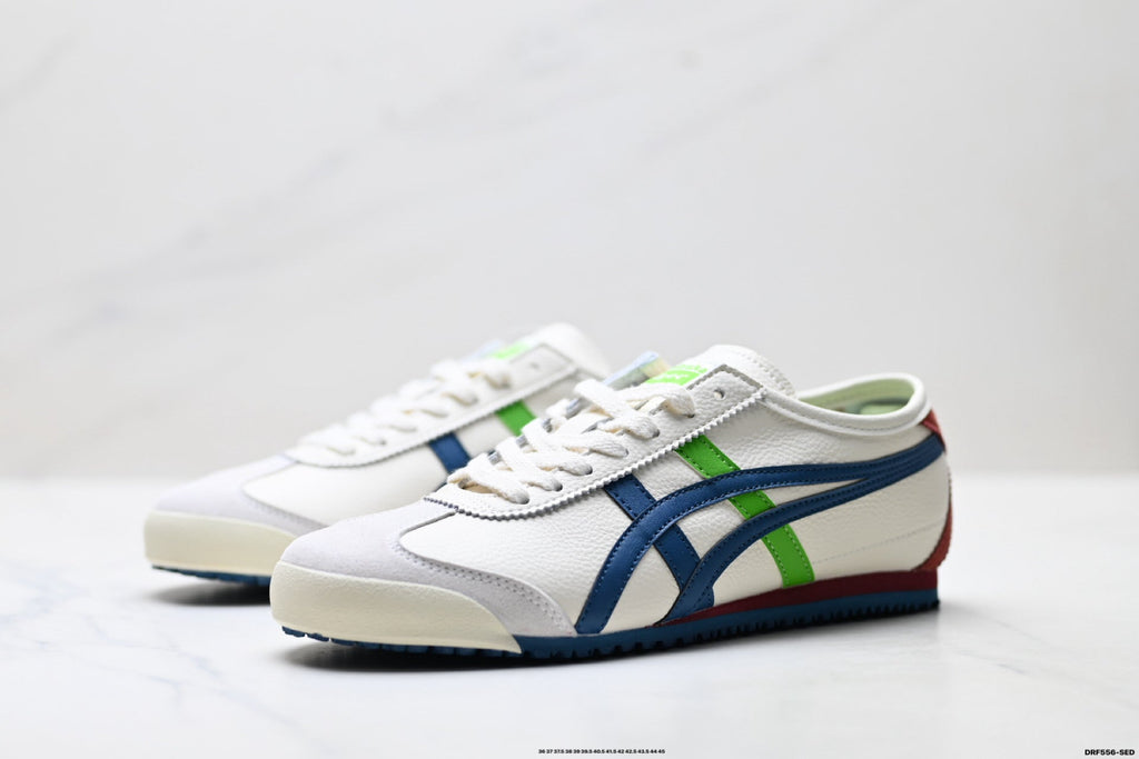 Onitsuka Tiger Retro Low Top White Navy Green Unisex Shoes Style 21