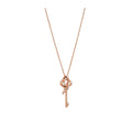 Tiffany Style Key Cubic Zirconia 18K Gold-Plated Necklace