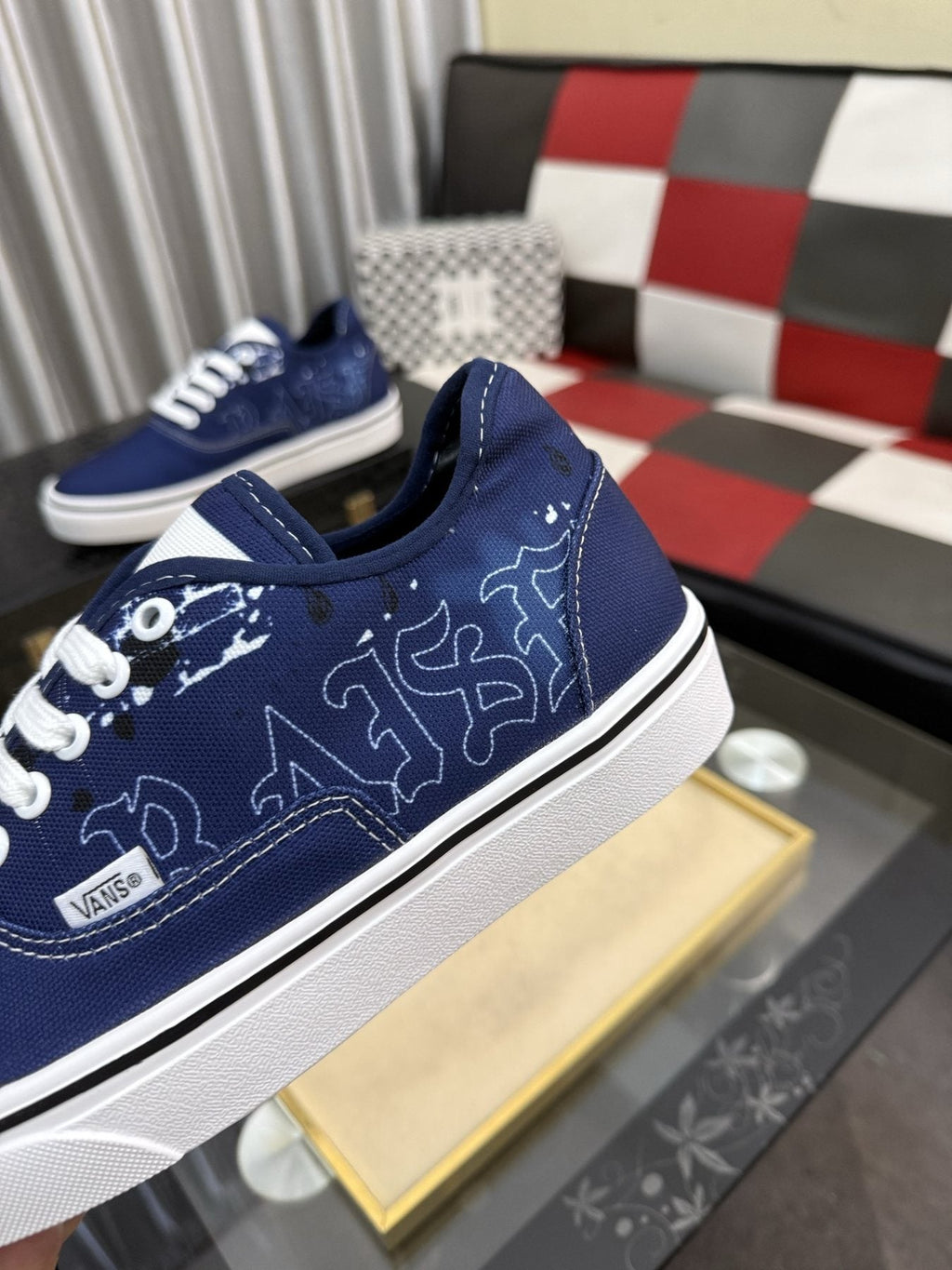 Vans Navy Blue Graphic Low-Top Sneakers