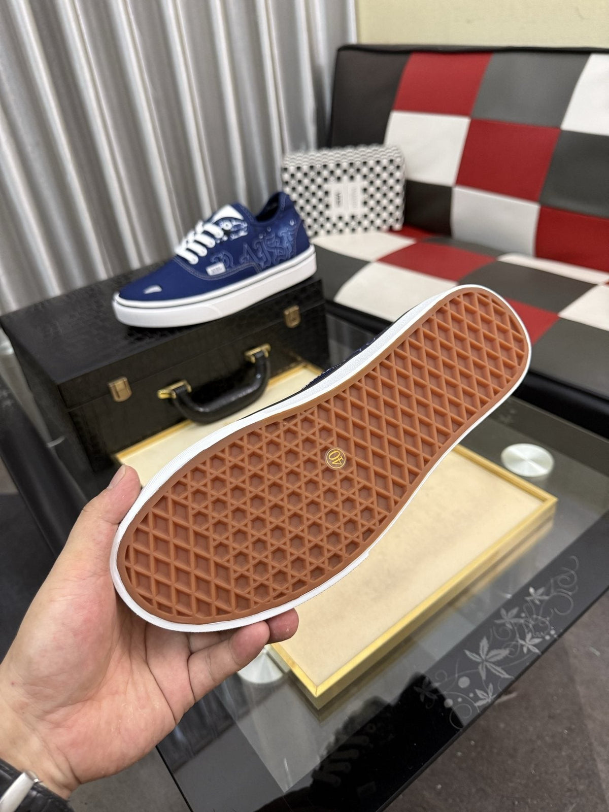 Vans Navy Blue Graphic Low-Top Sneakers