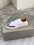 Brunello Cucinelli White and Taupe Low-Top Sneakers