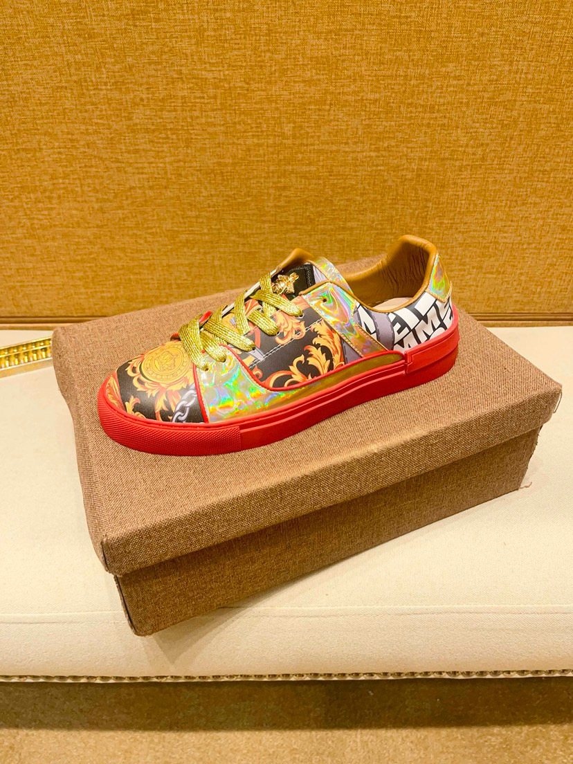 Yellow Graphic Print Low-Top Sneakers