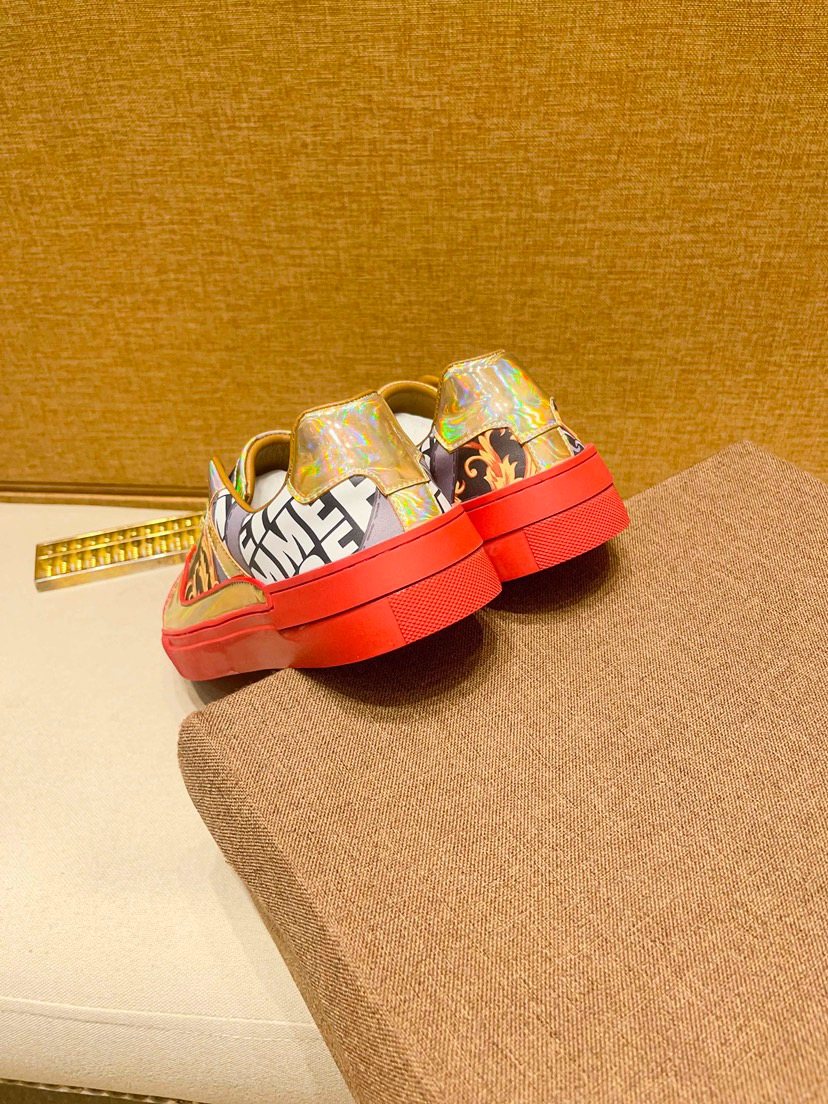 Yellow Graphic Print Low-Top Sneakers