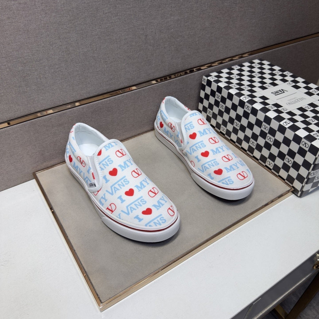 Vans White Graphic Low-Top Sneakers