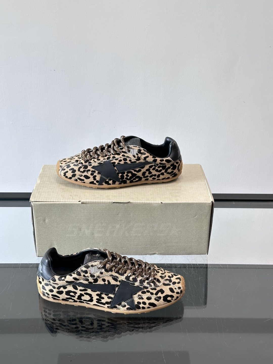 Golden Goose Leopard Print Star Sneakers