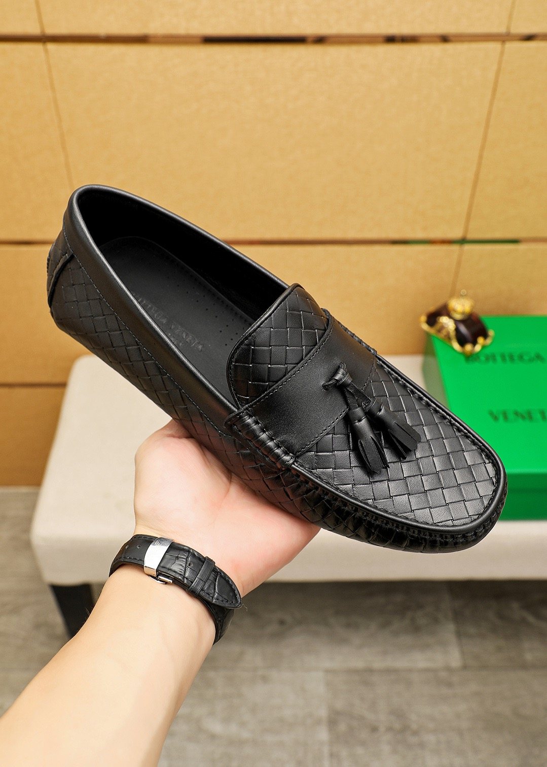 Bottega Veneta Black Tassel Loafers
