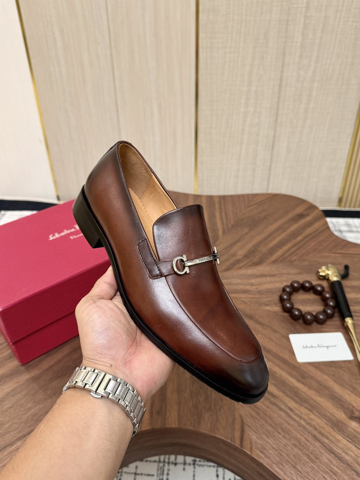 Salvatore Ferragamo Men's Brown Bit Loafers