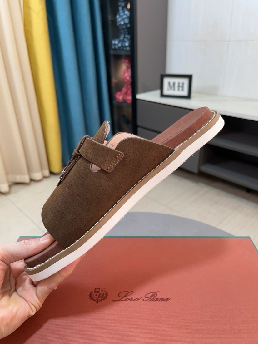 Loro Piana Buckle Slide Sandals
