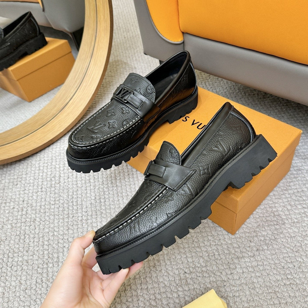 Louis Vuitton Men's Embossed Lug Sole Loafers