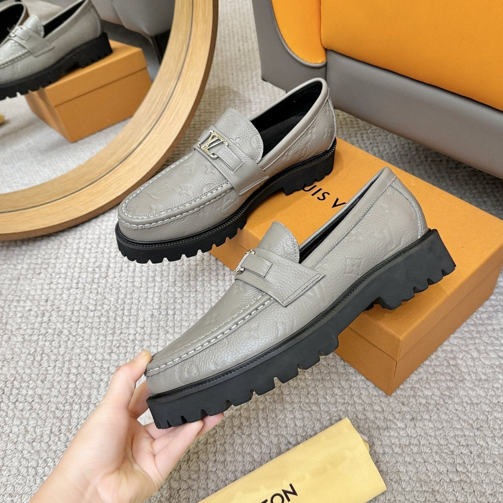 Louis Vuitton Men's Embossed Lug Sole Loafers