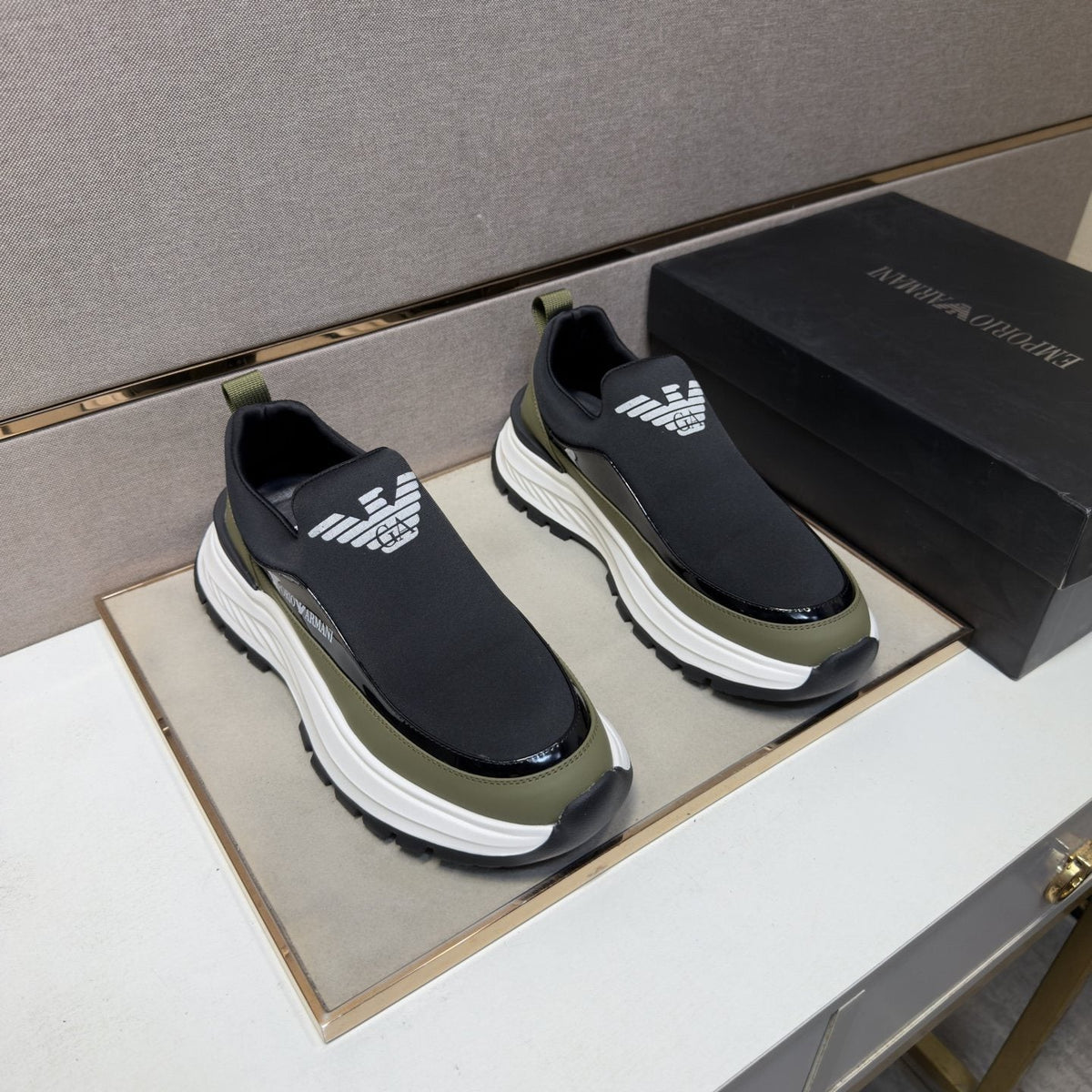 Armani Chunky Sole Slip-On Sneakers