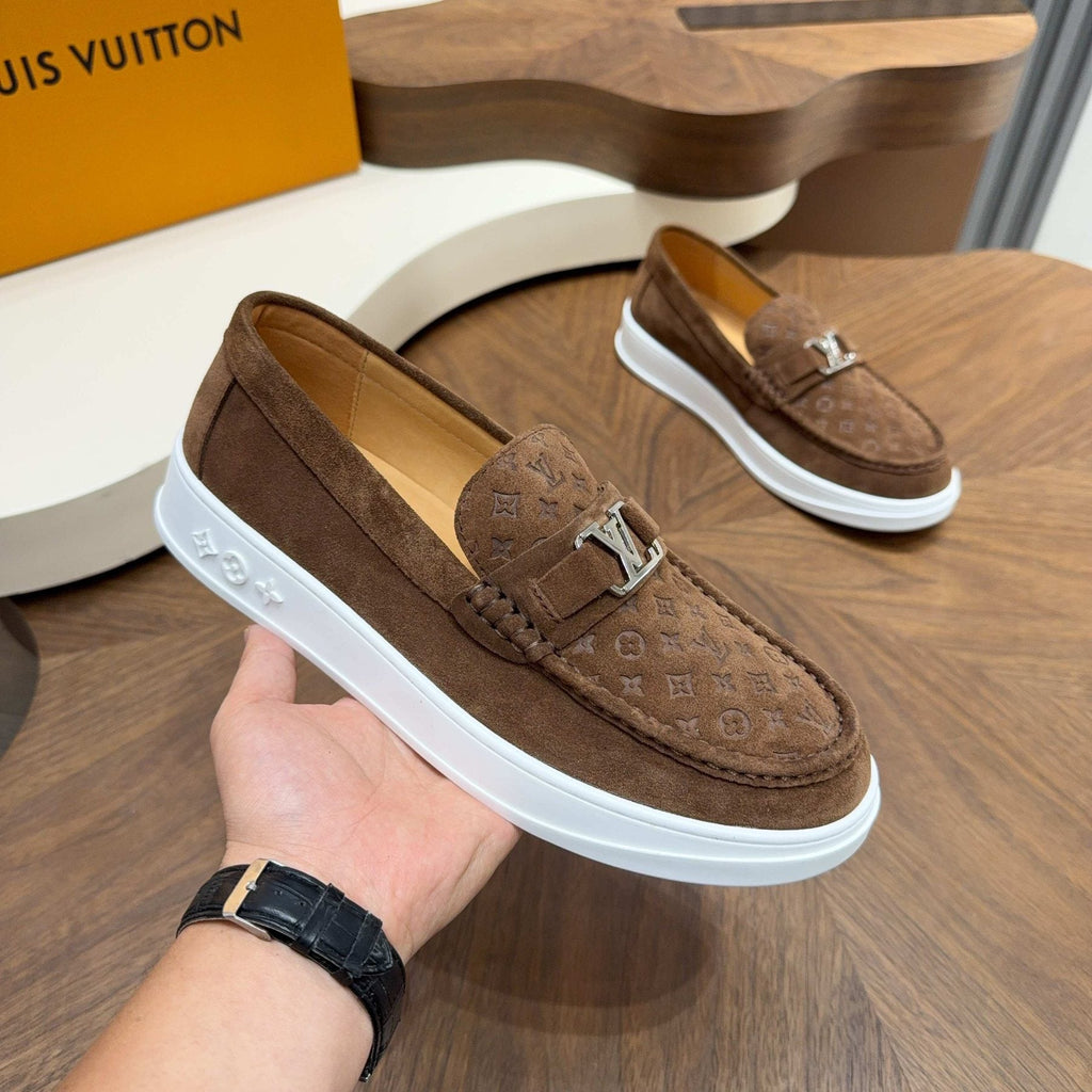 Louis Vuitton Men's Embossed Slip-On Sneakers