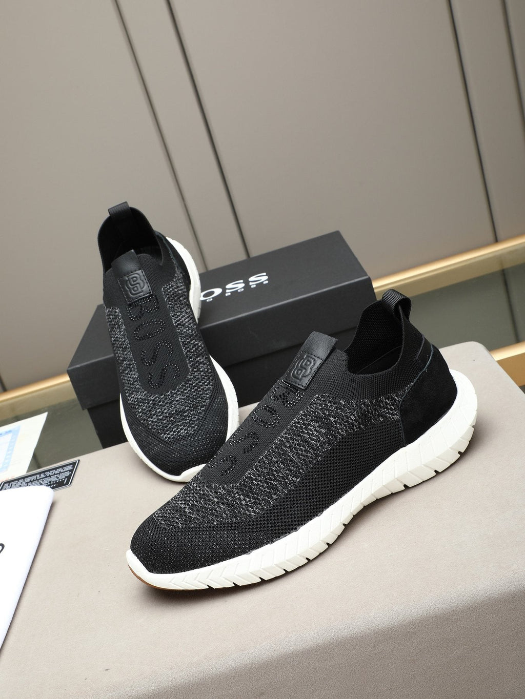 Hugo Boss Textured Slip-On Sneakers