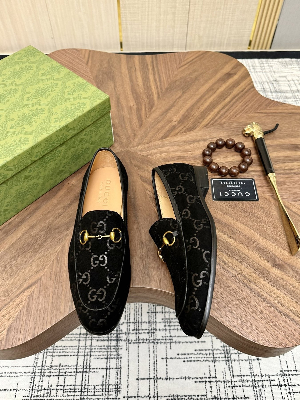 Gucci Men's Horsebit Monogram Loafers