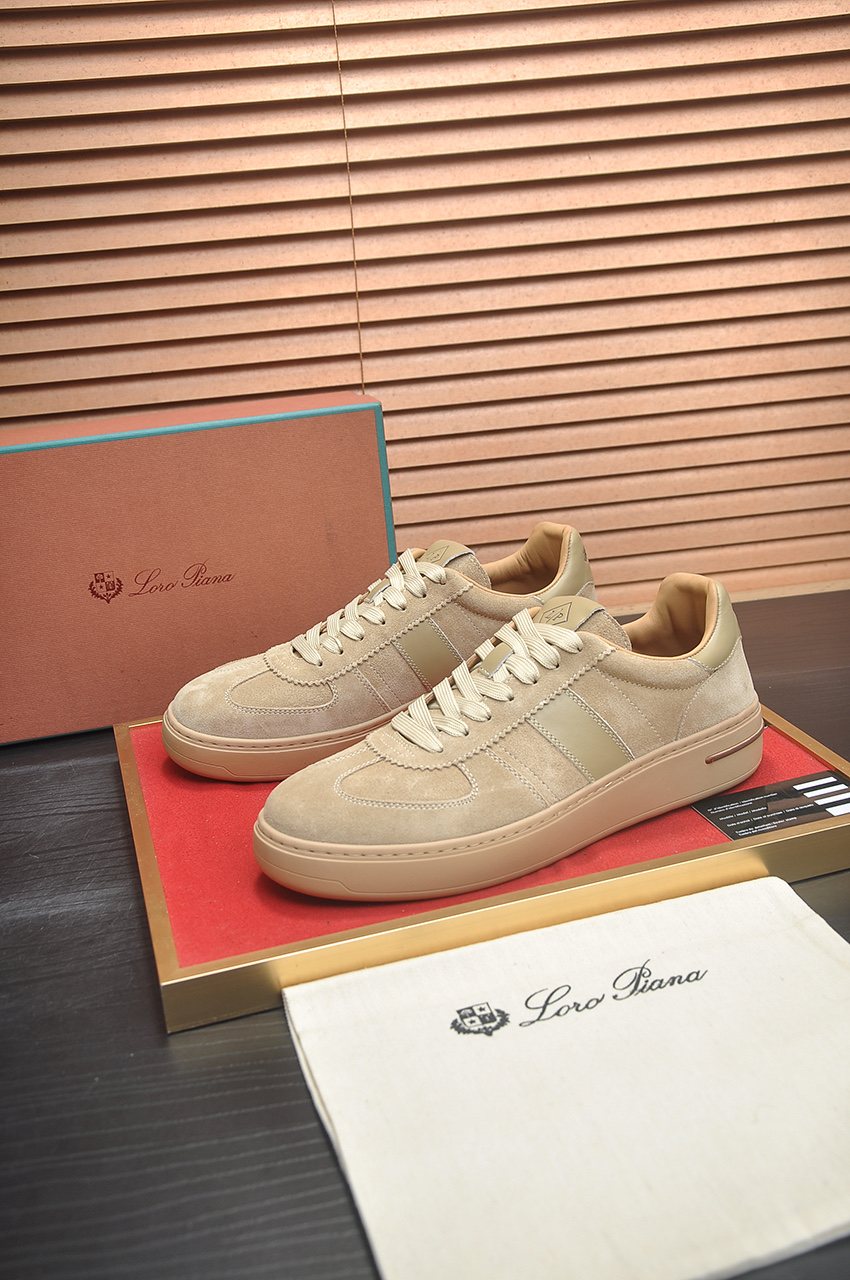 Loro Piana Low-Top Lace-Up Sneakers - Rubber Sole