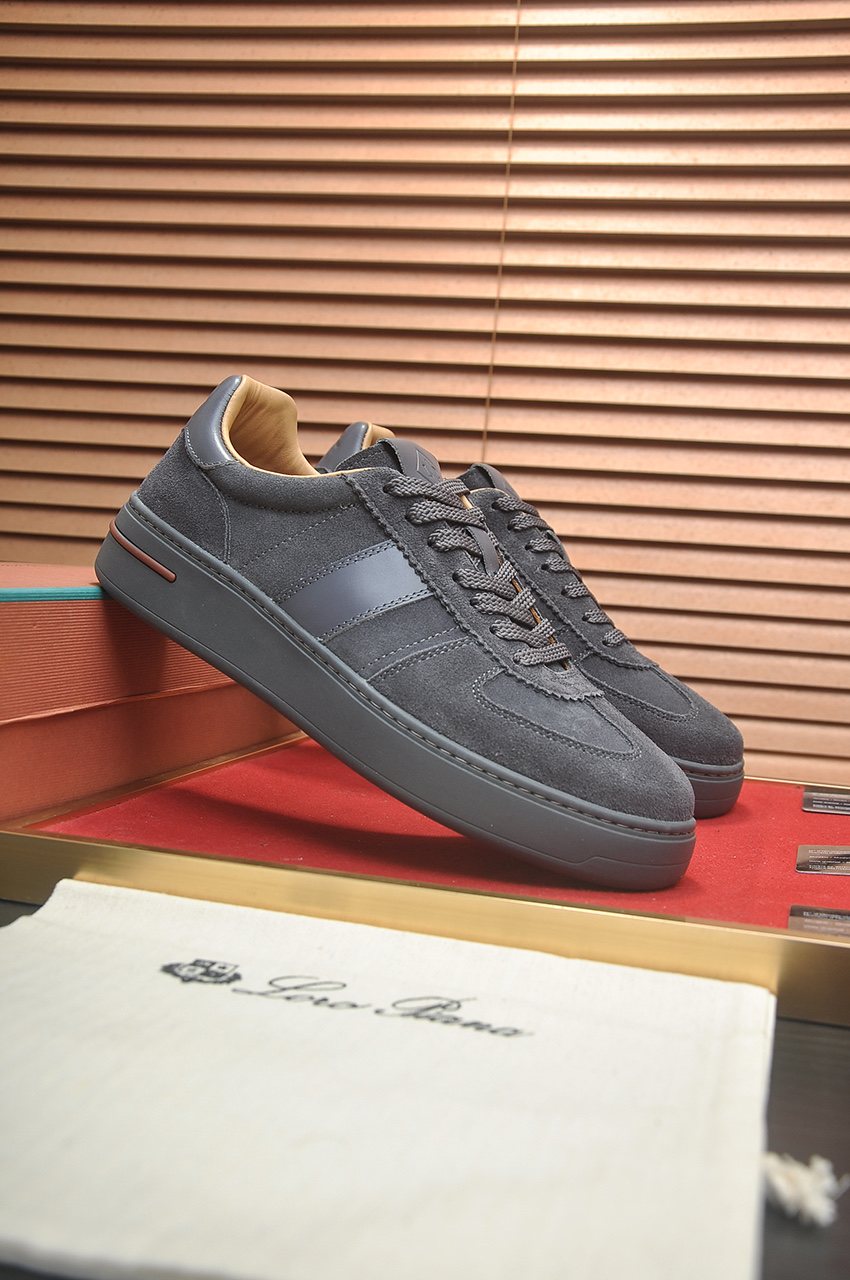 Loro Piana Low-Top Lace-Up Sneakers - Rubber Sole